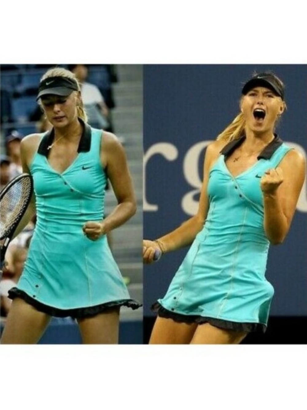 Nike Aqua Blue Button Iconic Dress ASO Maria Sharpanova